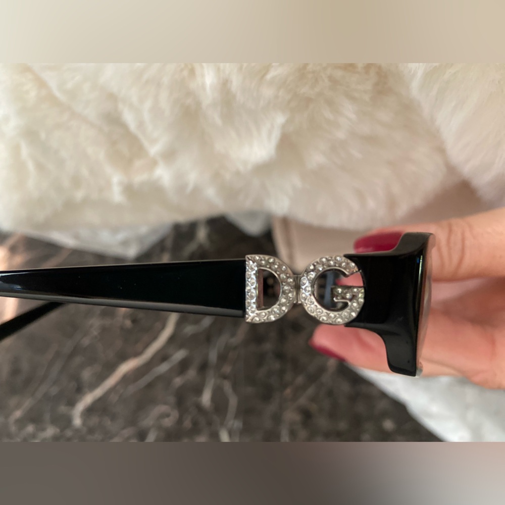 Dolce & Gabbana Black Glasses with Crystal DG Logo Temples